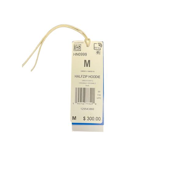 Adidas Originals HN0999 Black Half Zip Hoodie Sweatshirts Unisex Size M NWT - Picture 5 of 9